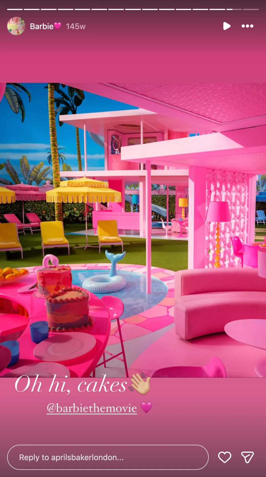Pink cake display styled for a brand launch event